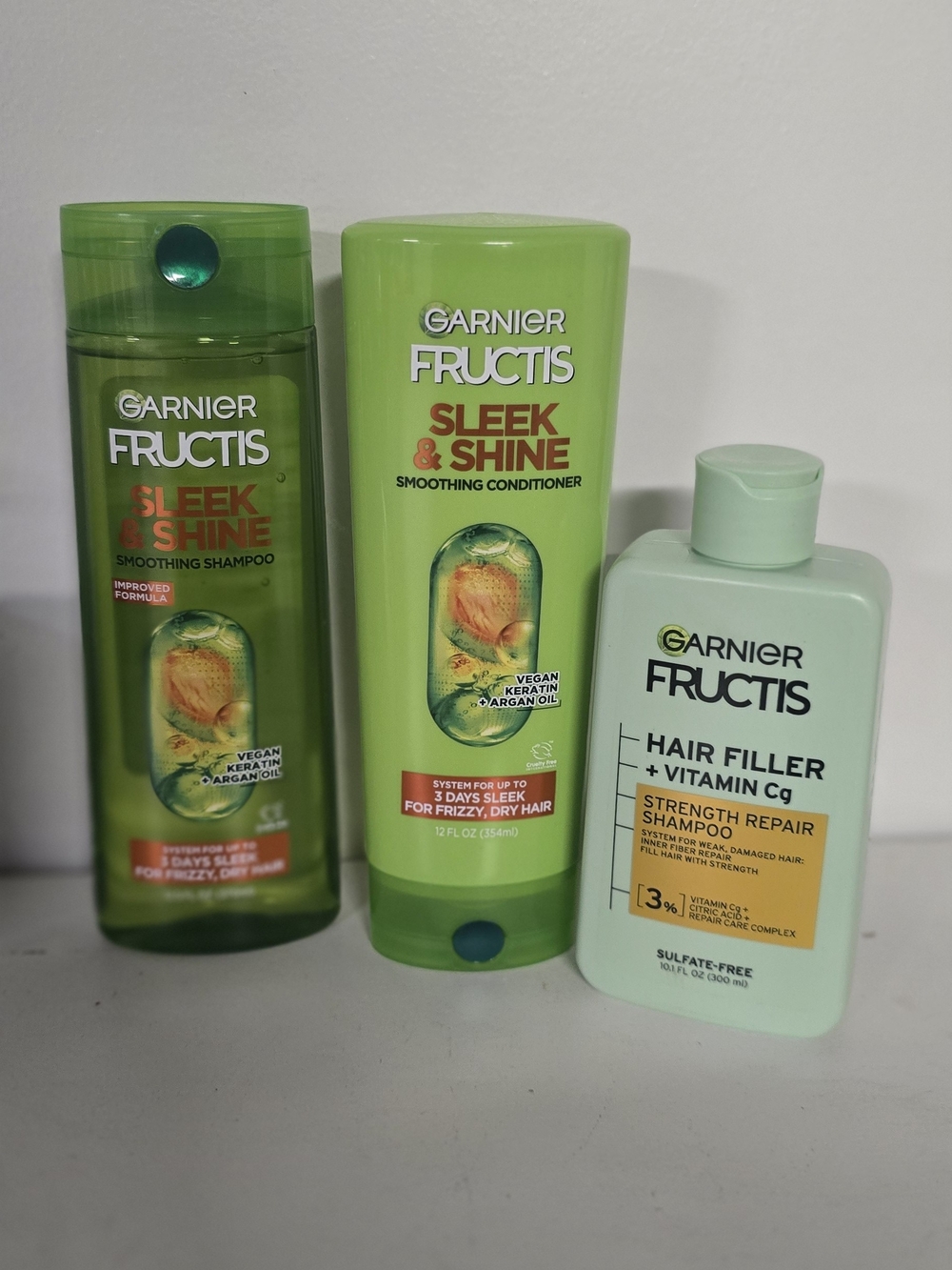 Garnier Fructis Sleek & Shine Shampoo and Conditioner Set - Light Green